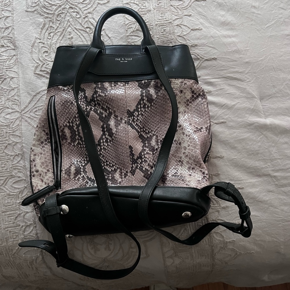 Rag & Bone Pilot Snake Embossed Drawstring Backpa… - image 5
